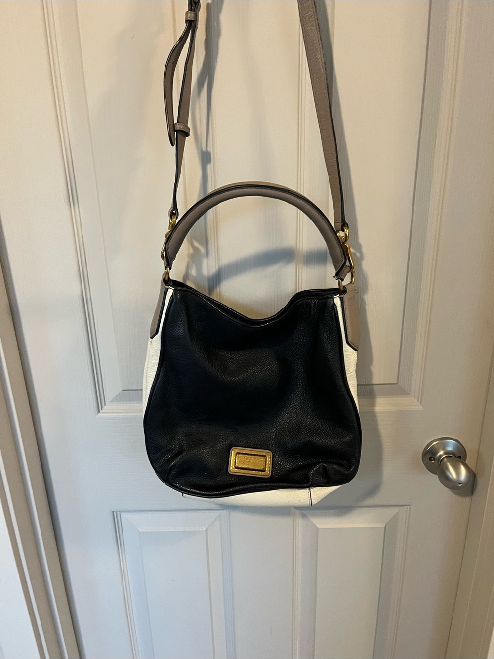 Marc by Marc Jacobs Classic Black and White Leather Shoulder Bag
